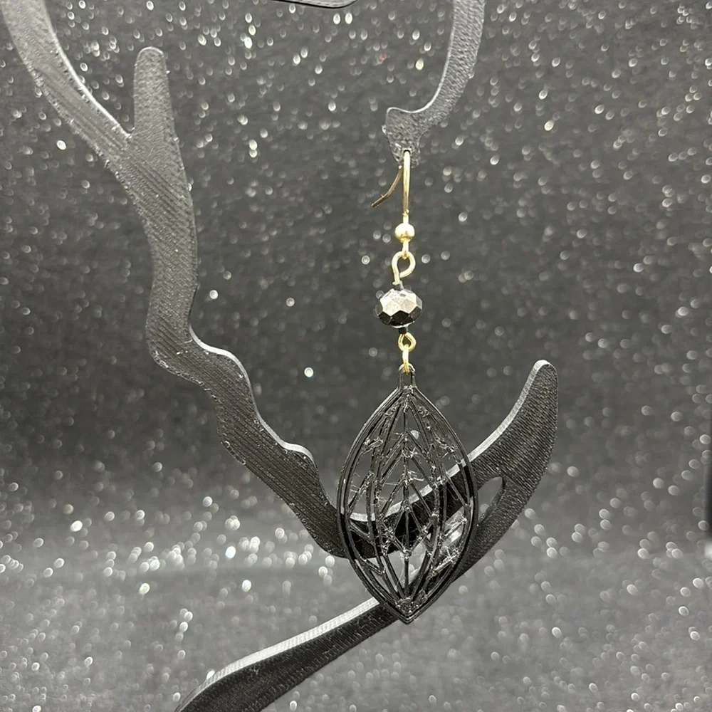 Elegant Black and Gold Earrings
